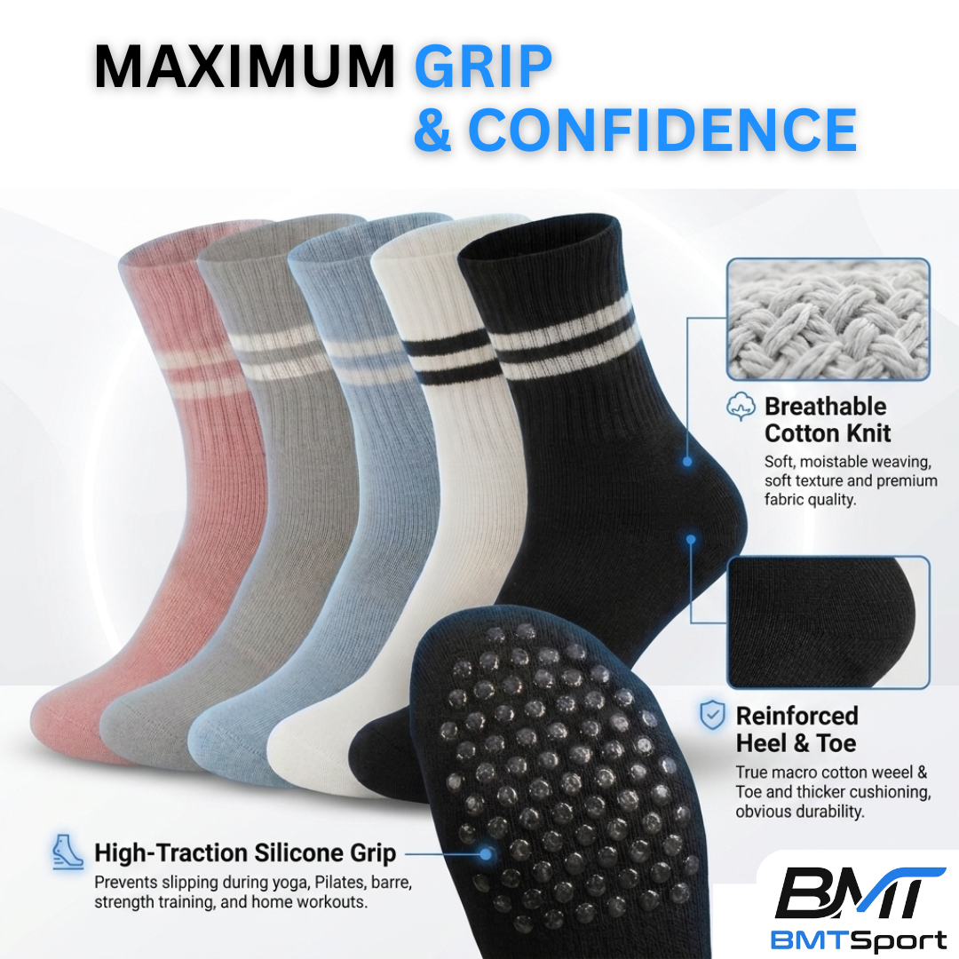 BMTSport Gripfitᴮᴹ Anti-Slip Training Socks