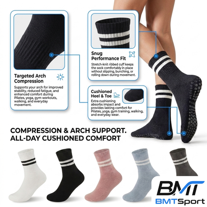 BMTSport Gripfitᴮᴹ Anti-Slip Training Socks