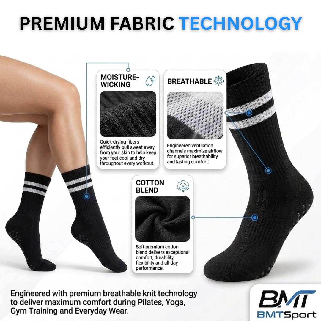 BMTSport Gripfitᴮᴹ Anti-Slip Training Socks